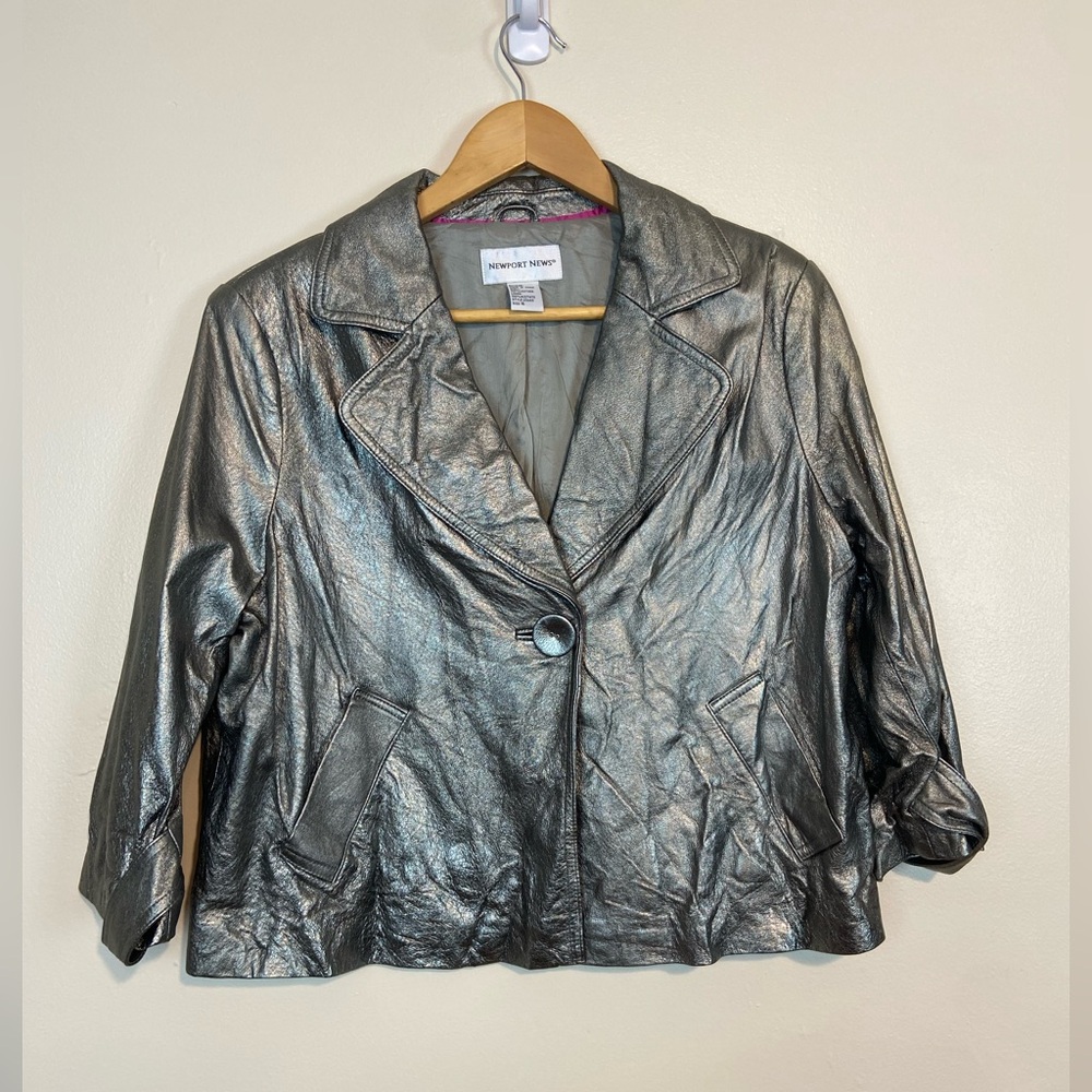 Vintage Newport News Metallic Leather Jacket
